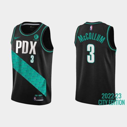 Portland Trail Blazers 3 C.J. McCollum 2022-23 City Edition Black Men Jersey