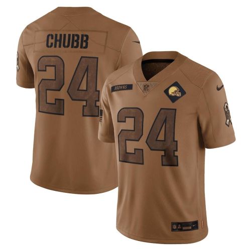 Nick Chubb 24 Cleveland Browns 2023 Salute To Service Limited Jersey - Brown