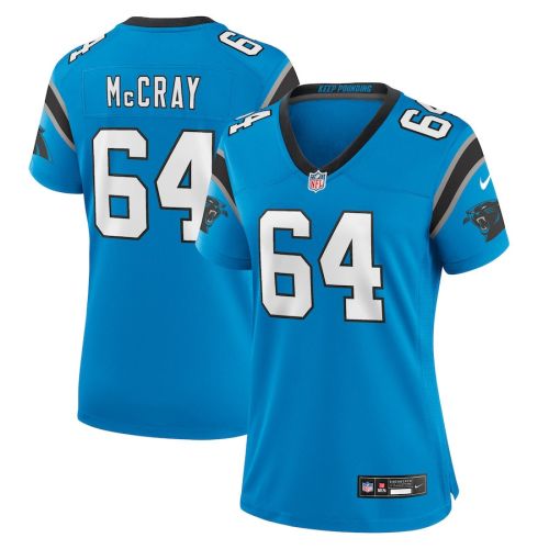 Justin McCray 64 Carolina Panthers Women's Alternate Game Jersey - Blue