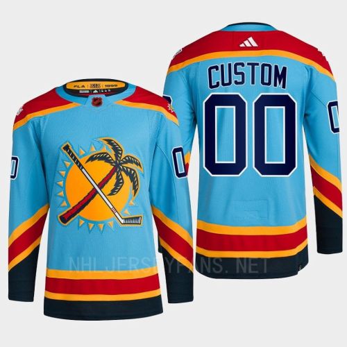 Florida Panthers 2023 Reverse Retro 2.0 Custom 00 Blue Primegreen Jersey Men's