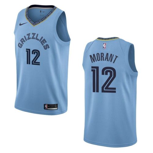 Men's Memphis Grizzlies 12 Ja Morant Statement Swingman Jersey - Blue