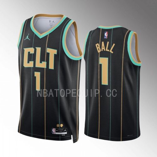 Lamelo Ball Charlotte Hornets 1 Black Jersey 2022-23 City Edition Swingman