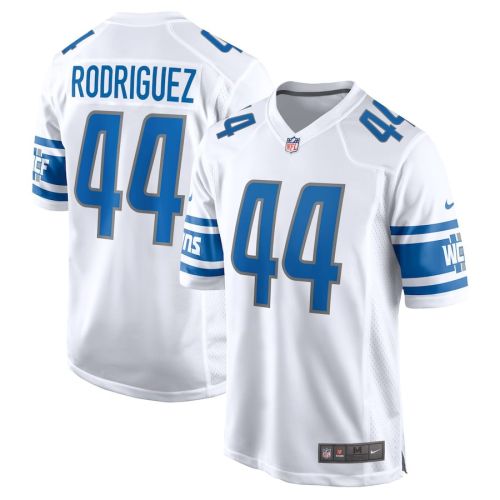 Malcolm Rodriguez 44 Detroit Lions Men's Game Jersey - White