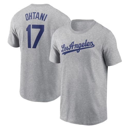 Shohei Ohtani 17 Los Angeles Dodgers 2024 Fuse Name & Number T-Shirt – Gray