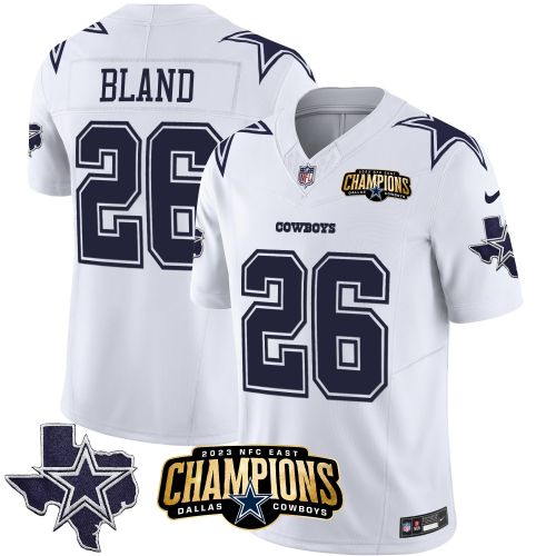 DaRon Bland 26 Dallas Cowboys 2023 NFC East Champions Patch Game Men Jersey - White