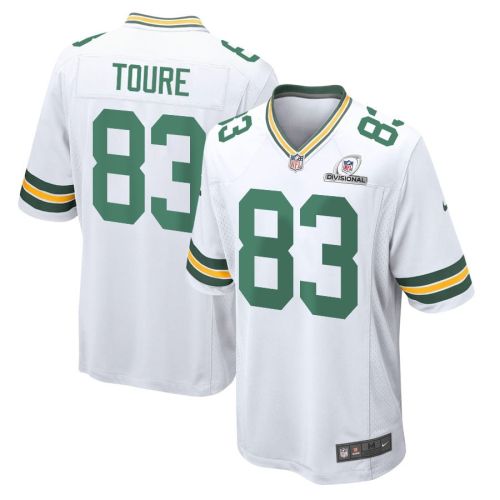 Samori Toure 83 Green Bay Packers 2024 Divisional Patch Game Men Jersey - White