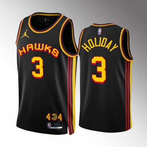 Atlanta Hawks Aaron Holiday 3 Statement Edition Black Jersey 2022-23 Swingman