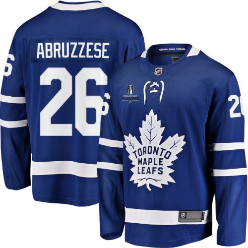 Nicholas Abruzzese 26 Toronto Maple Leafs Stanley Cup 2023 Playoffs Patch Home Breakaway Men Jersey - Blue