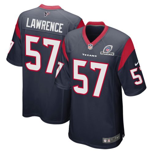 Rashard Lawrence 57 Houston Texans 2023 Playoffs Patch Game Men Jersey - Navy