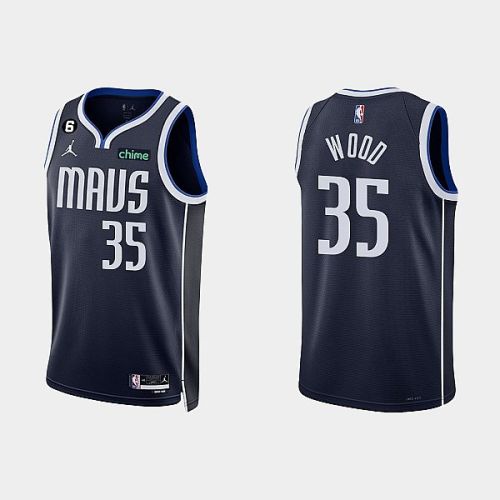 Dallas Mavericks 35 Christian Wood 2022-23 Statement Edition Navy Men Jersey