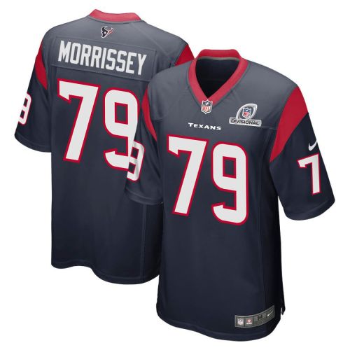 Jimmy Morrissey 79 Houston Texans 2024 Divisional Patch Game Men Jersey - Navy