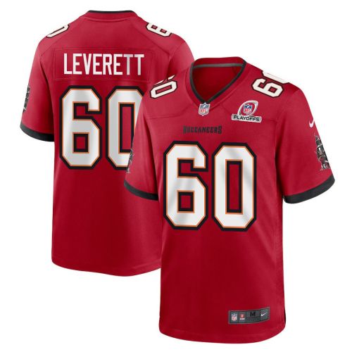 Nick Leverett 60 Tampa Bay Buccaneers 2023 Playoffs Patch Game Men Jersey - Red