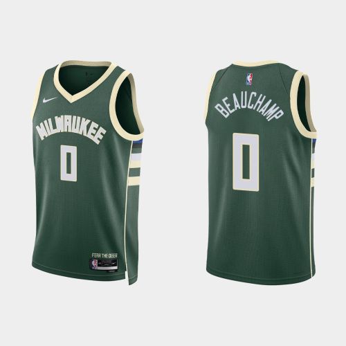 Milwaukee Bucks 0 MarJon Beauchamp 2022-23 Icon Edition Hunter Green Men Jersey