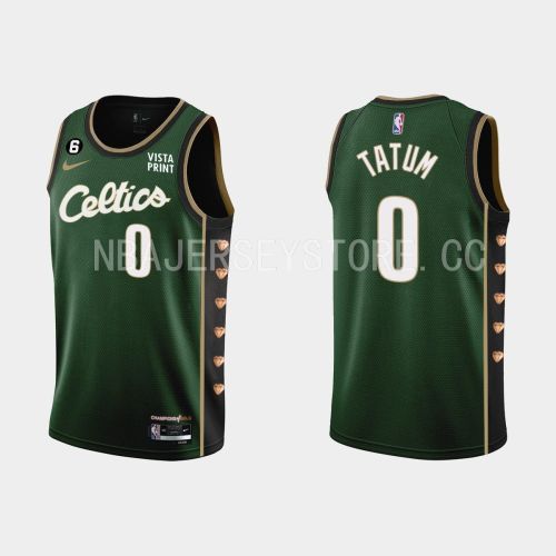 Boston Celtics 0 Jayson Tatum 2022-23 City Edition Green Men Jersey