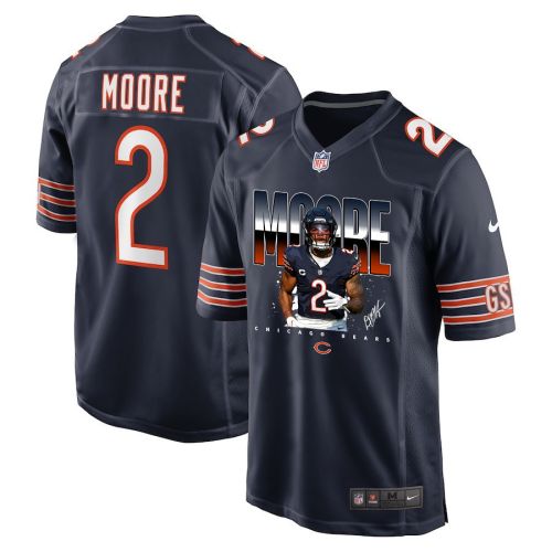 D.J. Moore 2 Signed Chicago Bears Game Men Jersey - Navy