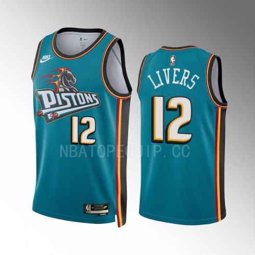 Detroit Pistons Isaiah Livers 2022-23 Classic Edition Teal 12 Jersey Swingman