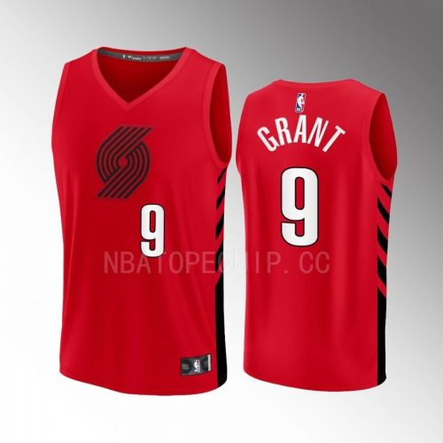 Portland Trail Blazers 9 Jerami Grant Statement Edition Men Jersey 2022-23 Fast Break Player Red