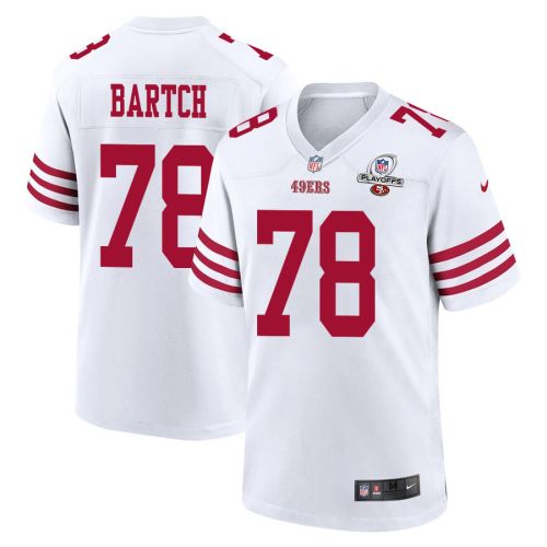 Ben Bartch 78 San Francisco 49ers 2023 Playoffs Patch Game Men Jersey - White