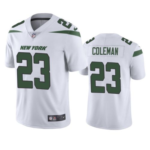 Tevin Coleman 23 New York Jets White Vapor Limited Jersey