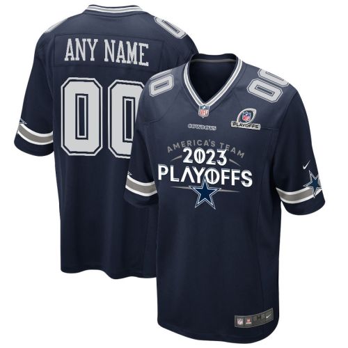 Dallas Cowboys America's Team 2023 Playoffs Game Men Custom Jersey - Navy