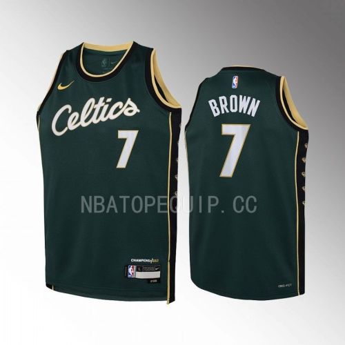 Boston Celtics Jaylen Brown 7 City Edition Green Youth Jersey Swingman