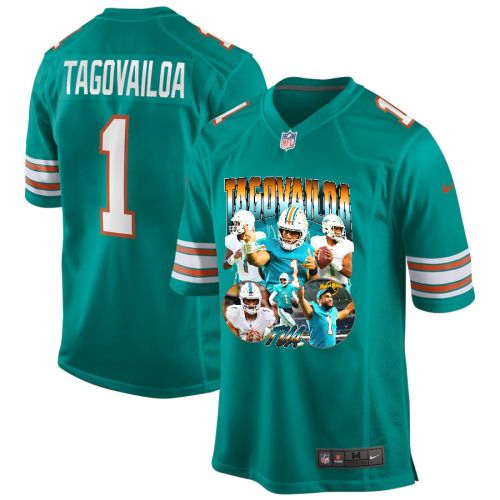 Tua Tagovailoa 1 Miami Dolphins Hawaiian Hero Game Jersey, Green- Men