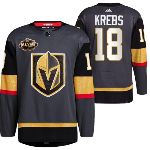 Men Vegas Golden Knights 18 Peyton Krebs Alternate Primegreen Black Jersey 2023 All-Star Jersey