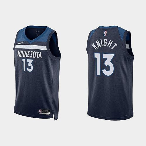 Minnesota Timberwolves 13 Nathan Knight 2022-23 Icon Edition Navy Men Jersey