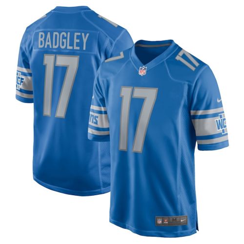 Michael Badgley 17 Detroit Lions Men's Home Game Jersey - Blue