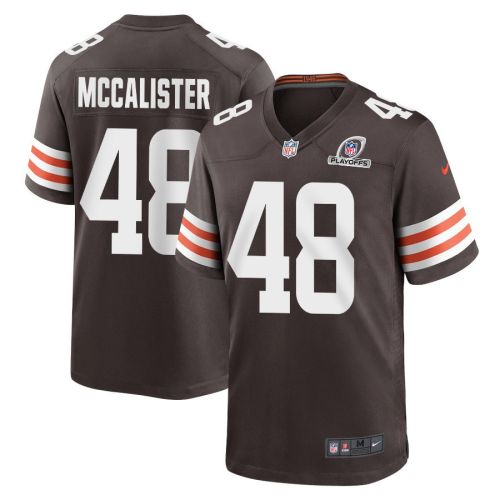 Tanner McCalister 48 Cleveland Browns 2023 Playoffs Patch Game Men Jersey - Brown