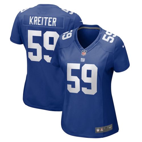 Casey Kreiter 59 New York Giants Women Team Game Jersey - Royal