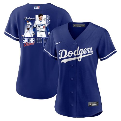 Shohei Ohtani 17 Los Angeles Dodgers Signed Welcome To The Sho Alternate Women Jersey - Royal