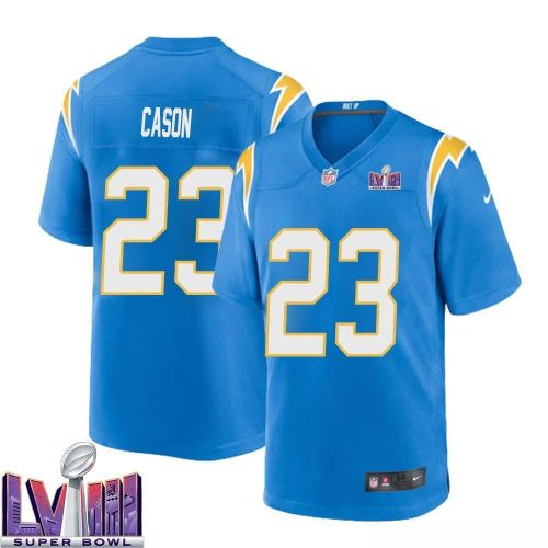 Antoine Cason 23 Los Angeles Chargers Super Bowl LVIII Men Home Game Jersey - Powder Blue