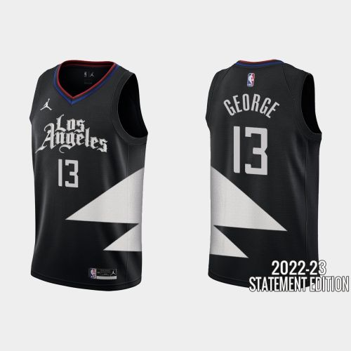 Los Angeles Clippers Paul George 13 Black 2022-23 Statement Edition Men Jersey