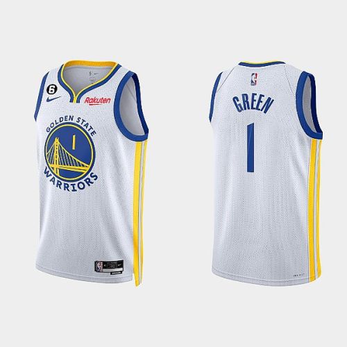 Golden State Warriors JaMychal Green 1 2022-23 Association Edition White Men Jersey Swingman