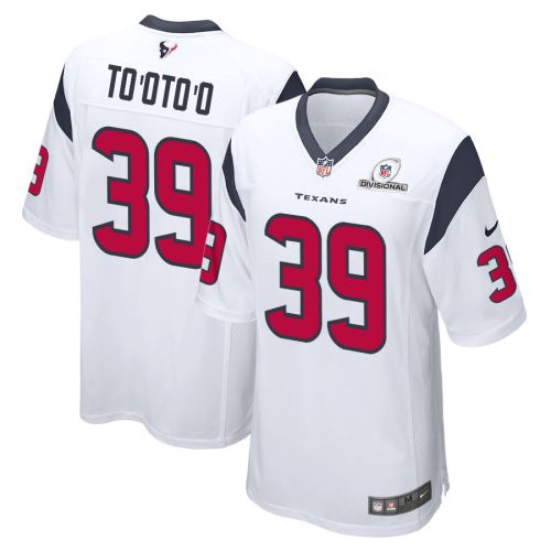 Henry To'oTo'o 39 Houston Texans 2024 Divisional Patch Game Men Jersey - White