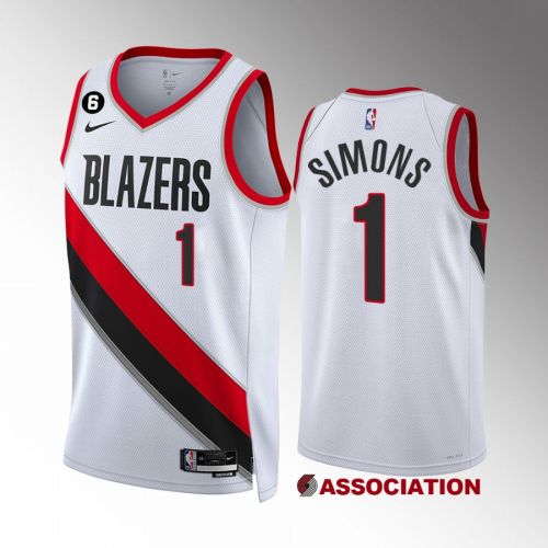 Portland Trail Blazers Anfernee Simons 1 2022-23 Association Edition White Jersey Swingman