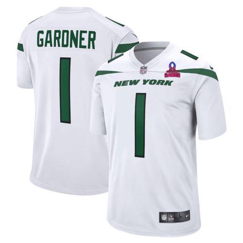 Sauce Gardner 1 New York Jets 2024 Pro Bowl Patch Game Men Jersey - White