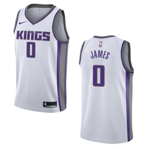 Men's Sacramento Kings 0 Justin James Association Swingman Jersey - White