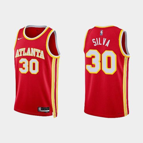 Atlanta Hawks 30 Chris Silva 2022-23 Icon Edition Red Men Jersey