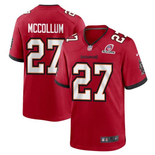 Zyon McCollum 27 Tampa Bay Buccaneers 2023 Playoffs Patch Game Men Jersey - Red