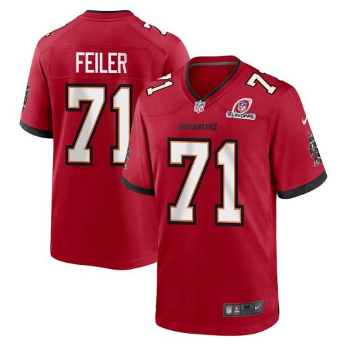 Matt Feiler 71 Tampa Bay Buccaneers 2023 Playoffs Patch Game Men Jersey - Red