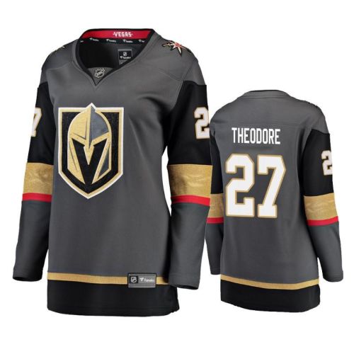 Women Vegas Golden Knights Shea Theodore 27 Breakaway Player Home Black Jersey Jersey