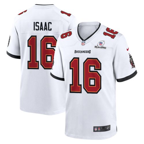 Keenan Isaac 16 Tampa Bay Buccaneers 2023 Playoffs Patch Game Men Jersey - White