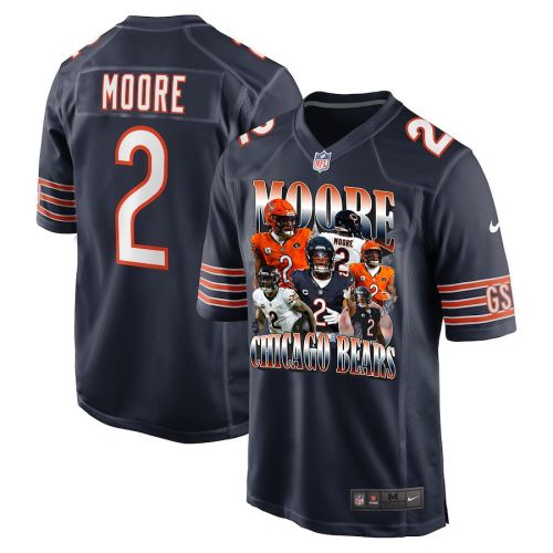 D.J. Moore 2 Signed Chicago Bears Moore Than A Feeling Game Men Jersey - Navy