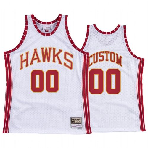 Custom 00 Atlanta Hawks Hardwood Classics Jersey White