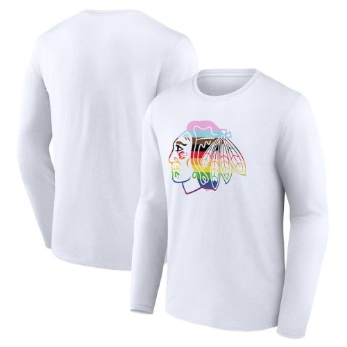 Chicago Blackhawks Team Pride Logo Long Sleeve T-Shirt - White