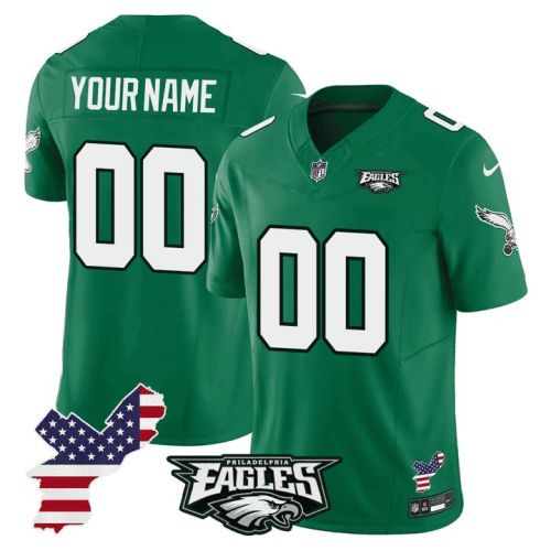 Philadelphia Eagles Philadelphia Patch Game Men Custom Jersey - Kelly Green