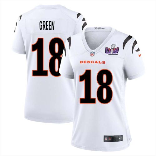 A. J. Green 18 Cincinnati Bengals Super Bowl LVIII Women Away Limited Jersey - White