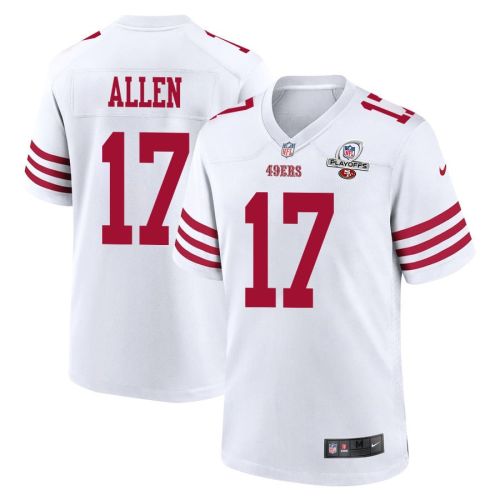 Brandon Allen 17 San Francisco 49ers 2023 Playoffs Patch Game Men Jersey - White